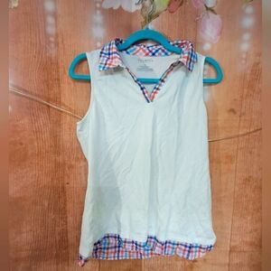 Talbots white sleeveless blouse size Medium